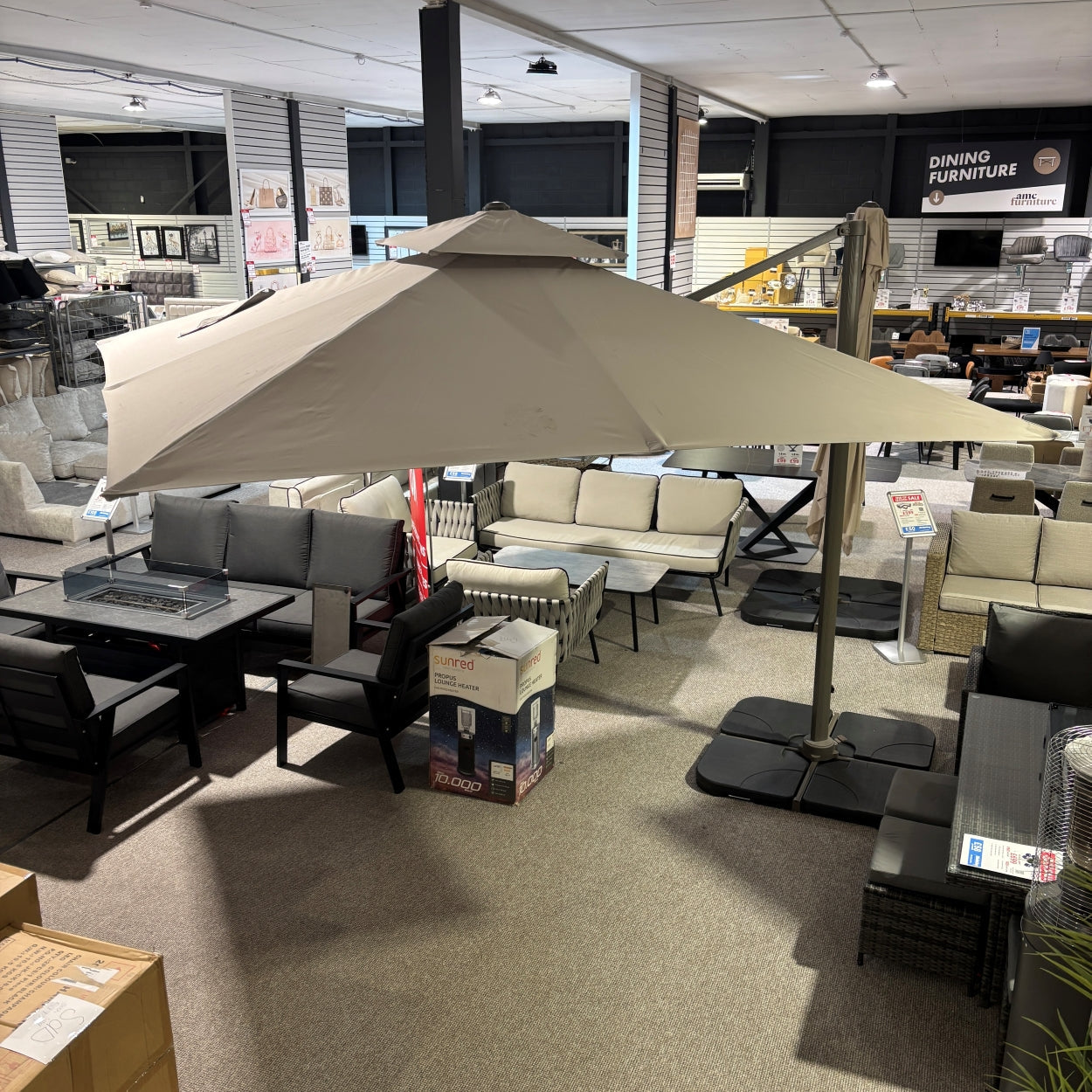 3m Rotating Cantilever Parasol in Medium Grey (Base Included)