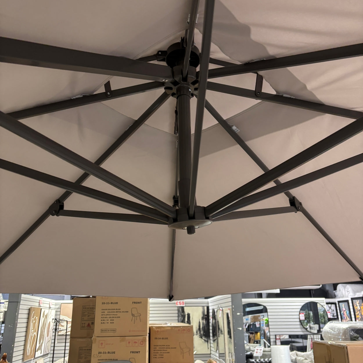 3m Rotating Cantilever Parasol in Medium Grey (Base Included)