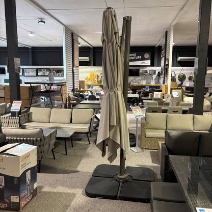 3m Rotating Cantilever Parasol in Medium Grey (Base Included)