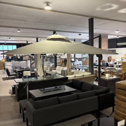 3m Rotating Cantilever Parasol in Light Grey (Base Included)