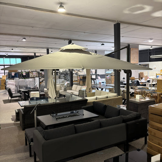 3m Rotating Cantilever Parasol in Light Grey (Base Included)