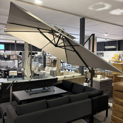 3m Rotating Cantilever Parasol in Light Grey (Base Included)