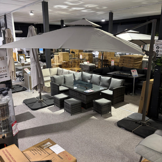 3m Rotating Cantilever Parasol in Dark Grey (Base included)