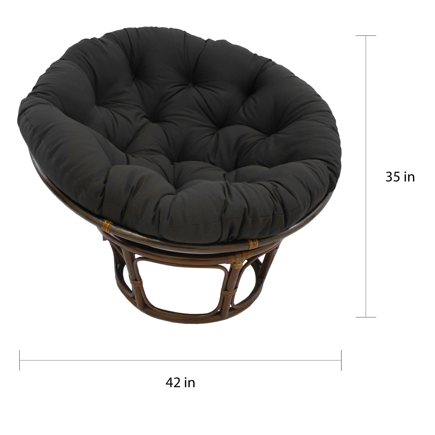 Bali 42-inch Rattan Papasan Chair with Twill Cushion