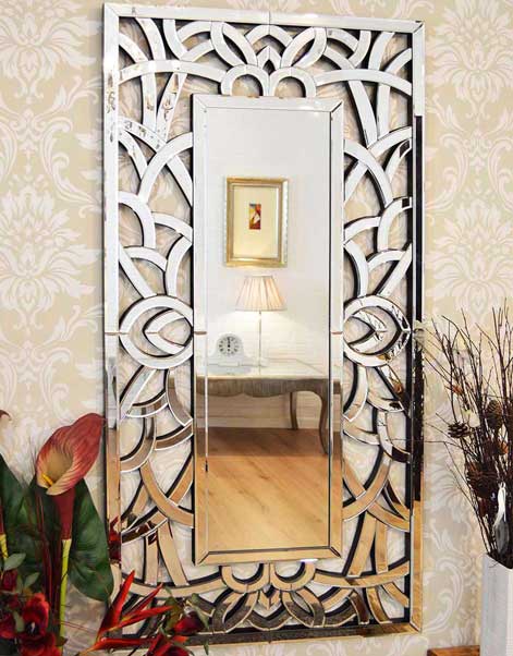 All Glass Stylised Full Length Mirror 150 x 75 CM