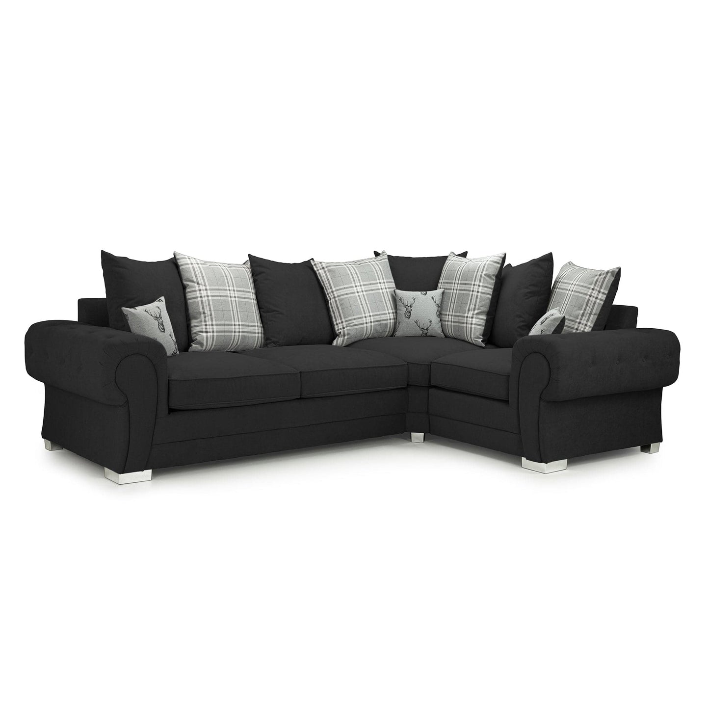 Jude Scatterback Sofa Black Right Hand Facing Corner