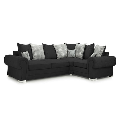 Jude Scatterback Sofa Black Right Hand Facing Corner