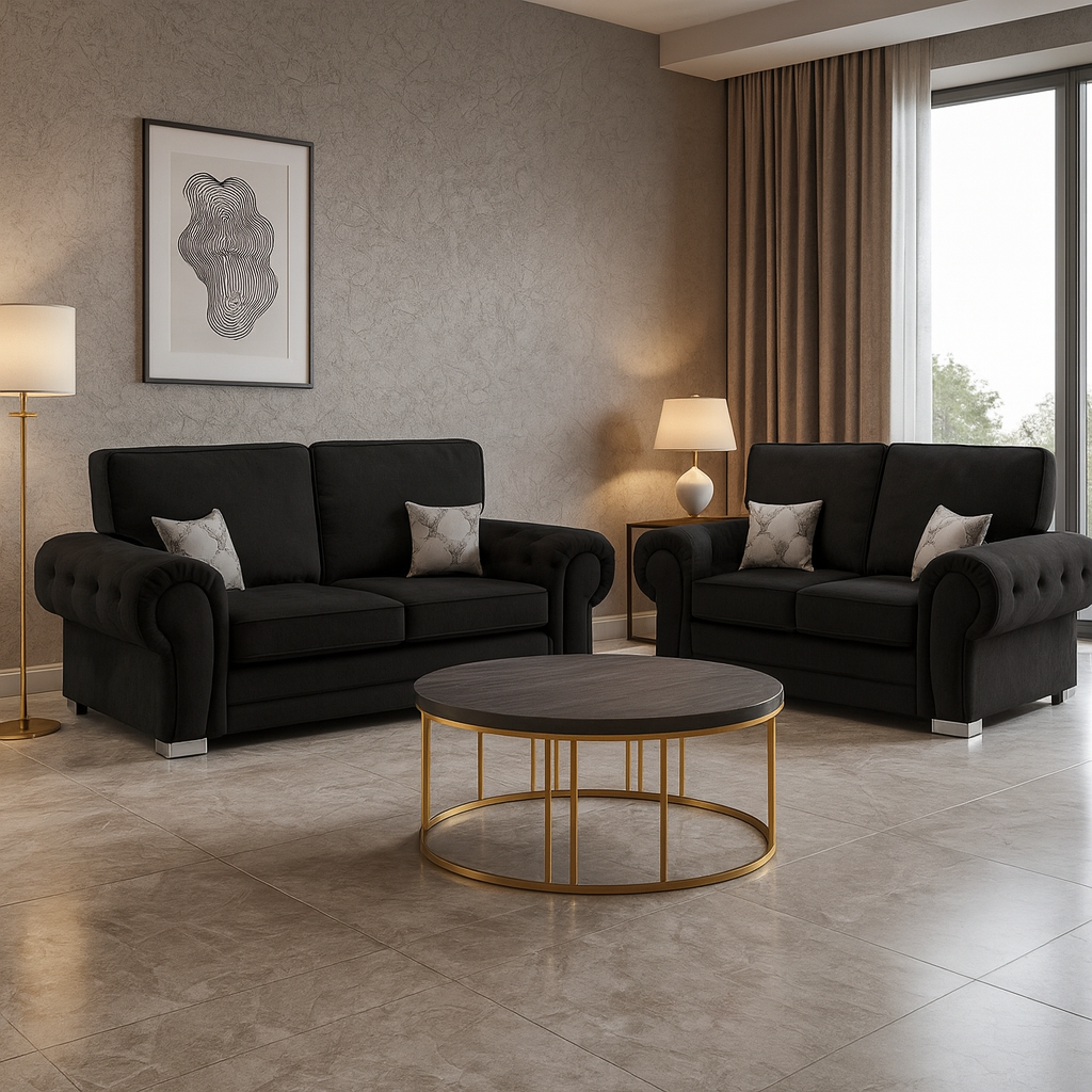 Jude Fullback Sofa Black 3+2 Set