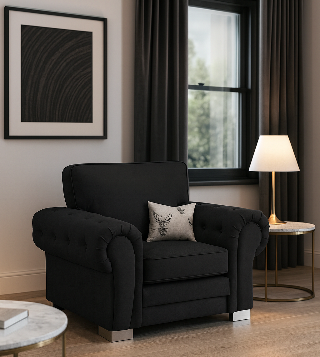 Jude Fullback Sofa Black Armchair
