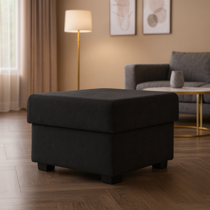 Jude Fullback Sofa Black Footstool