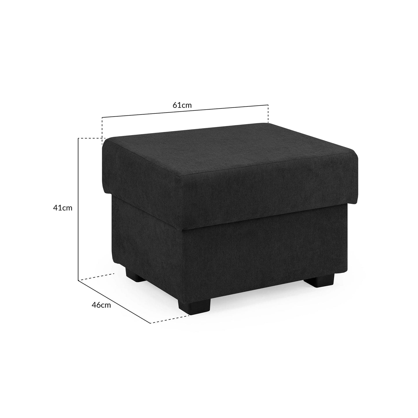 Jude Fullback Sofa Black Footstool