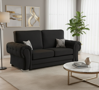 Jude Fullback Sofa Black 3 Seater