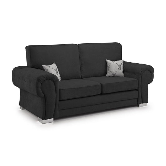 Jude Fullback Sofa Black 3 Seater