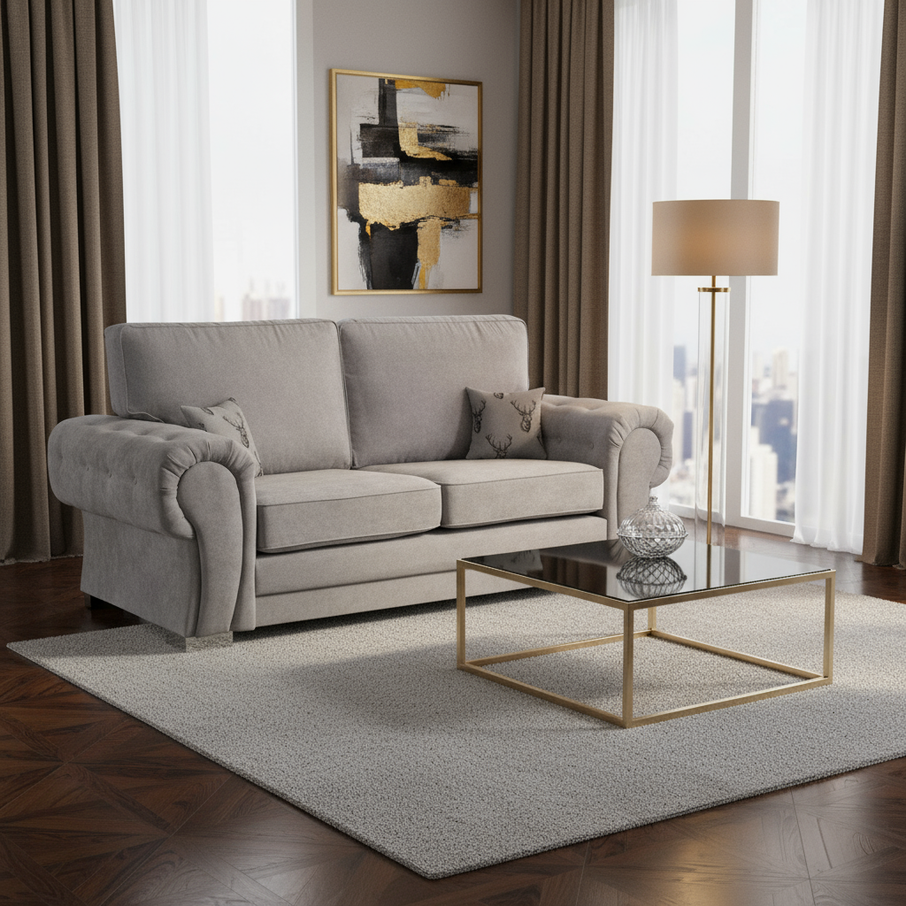 Jude Fullback Sofa Grey 3 Seater