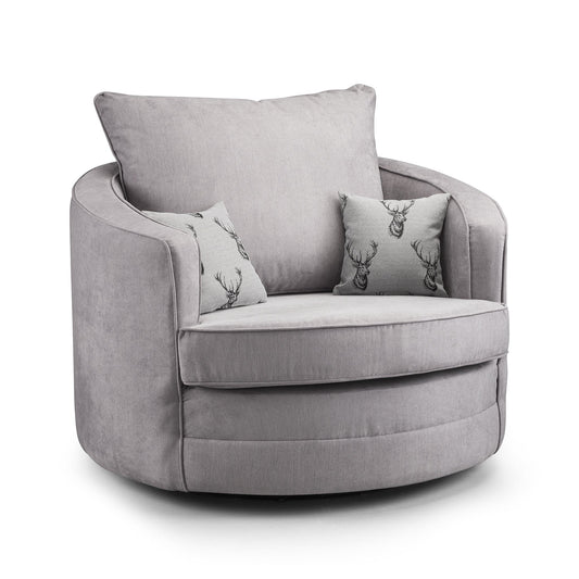 Jude Fullback Sofa Grey Swivel Chair
