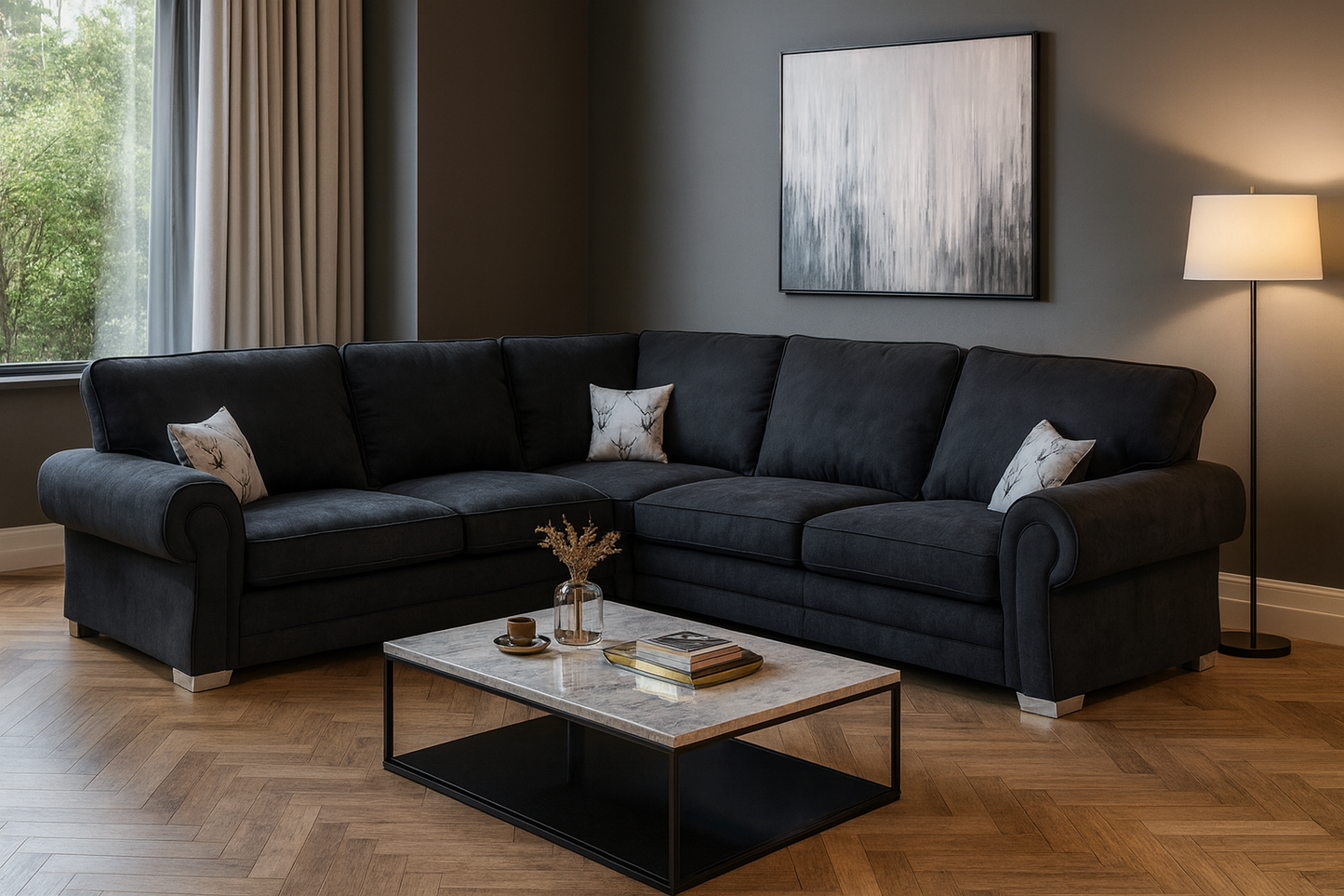 Jude Fullback Sofabed Black Large Corner