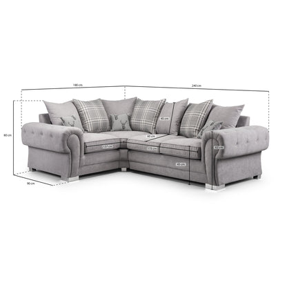 Jude Scatterback Sofa Grey Left Hand Facing Corner