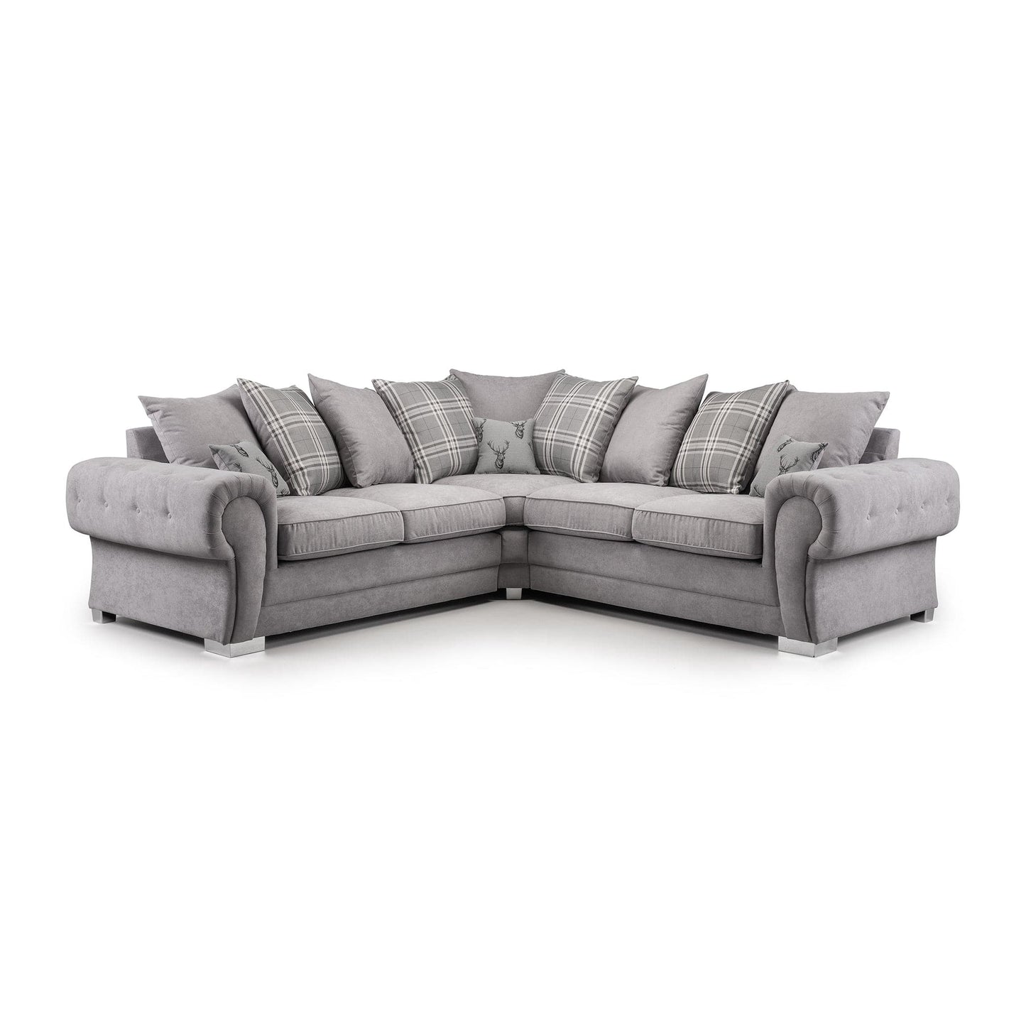 Jude Scatterback Sofa Grey Large Corner