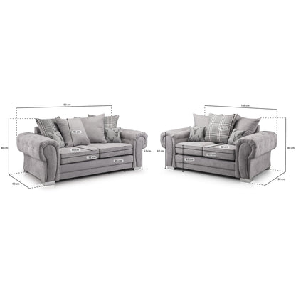 Jude Scatterback Sofa Grey 3+2 Set