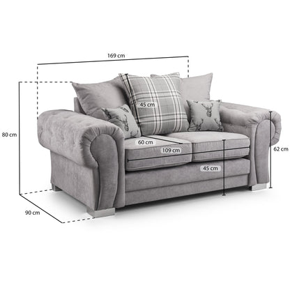 Jude Scatterback Sofa Grey 2 Seater