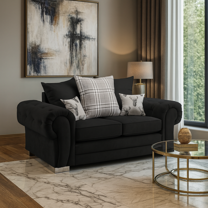 Jude Scatterback Sofa Black 2 Seater