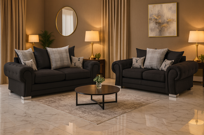 Jude Scatterback Sofa Black 3+2 Set