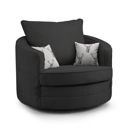 Jude Scatterback Sofa Black Swivel Chair