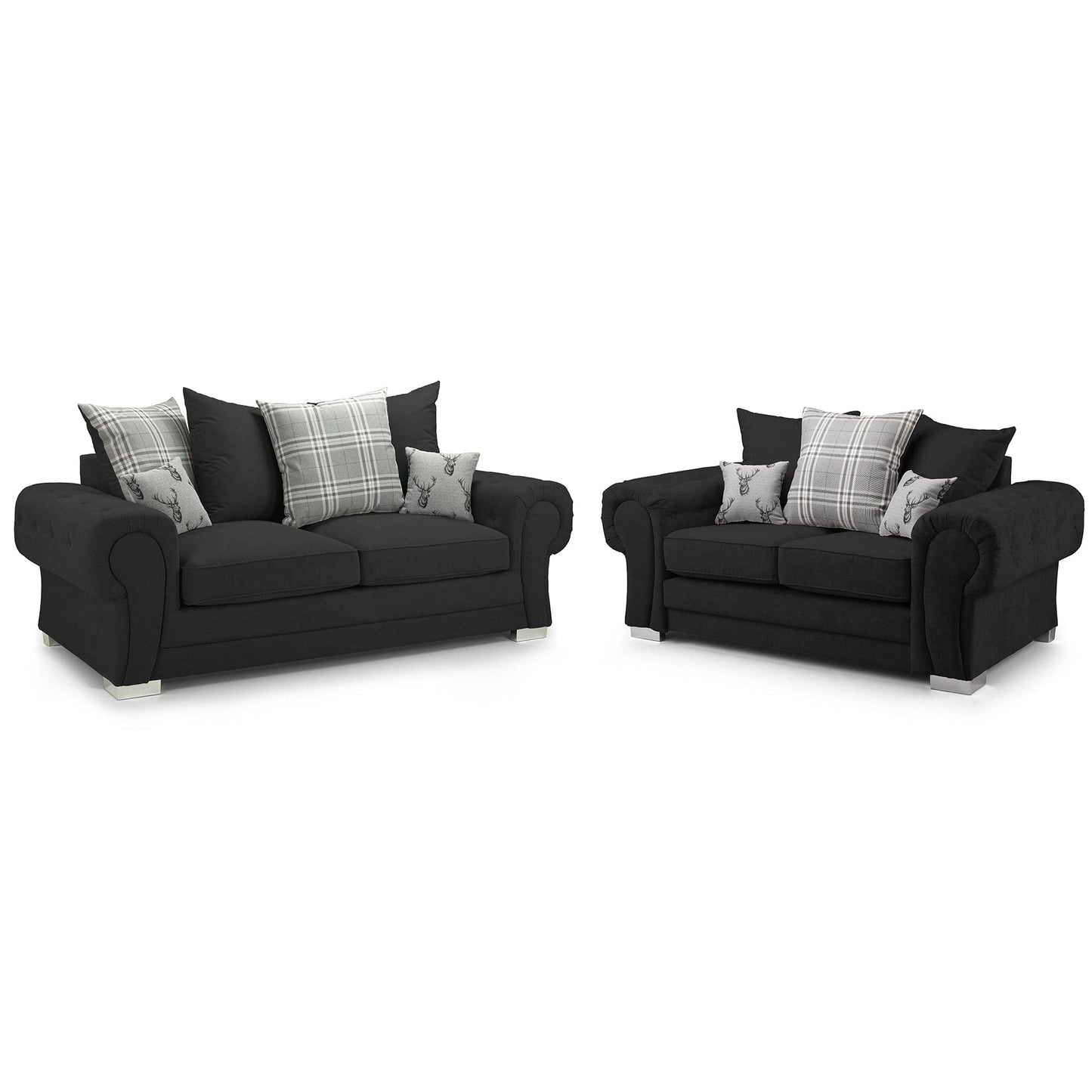 Jude Scatterback Sofa Black 3+2 Set