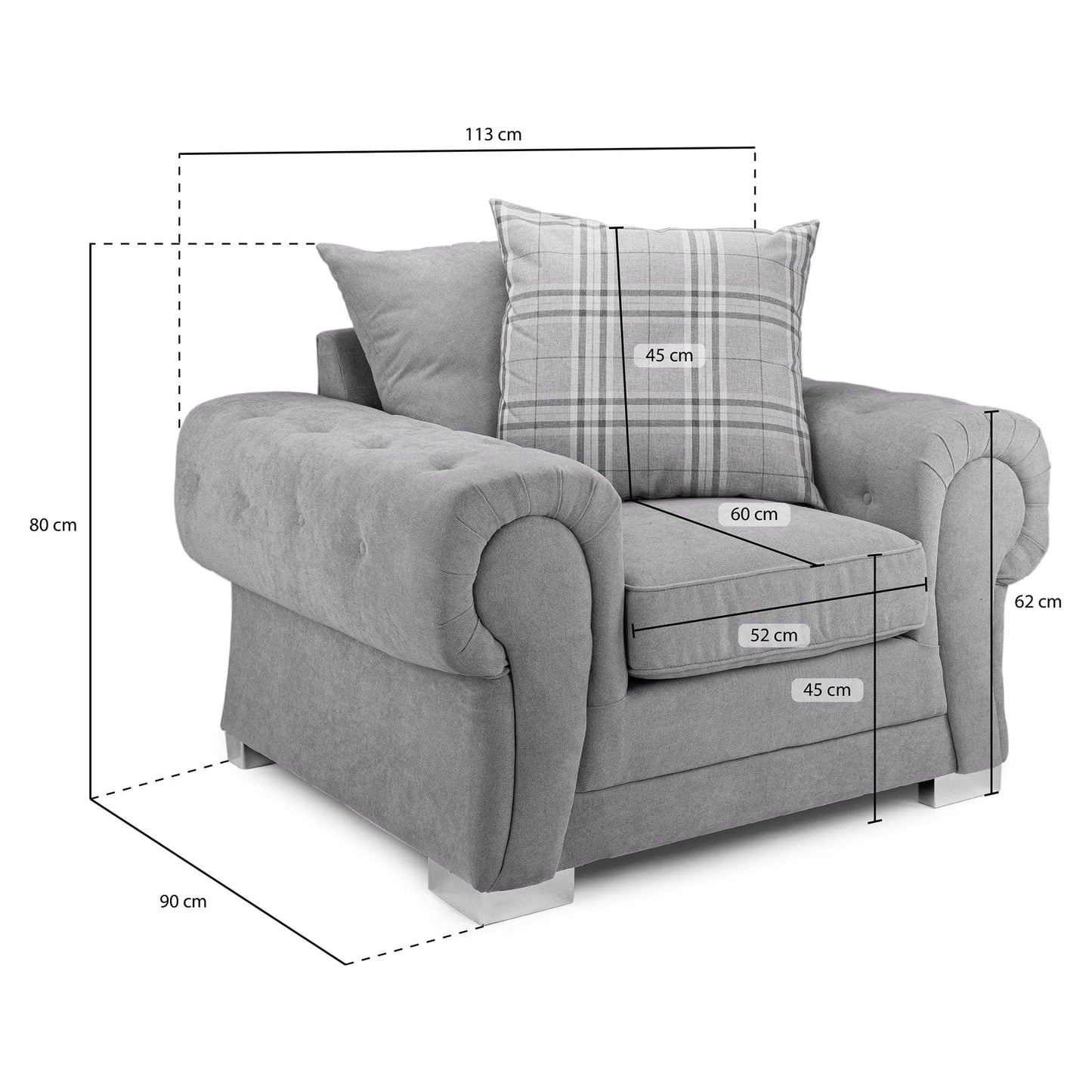 Jude Scatterback Sofa Grey Armchair