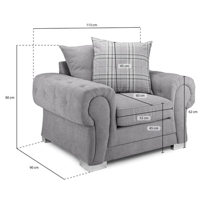 Jude Scatterback Sofa Grey Armchair