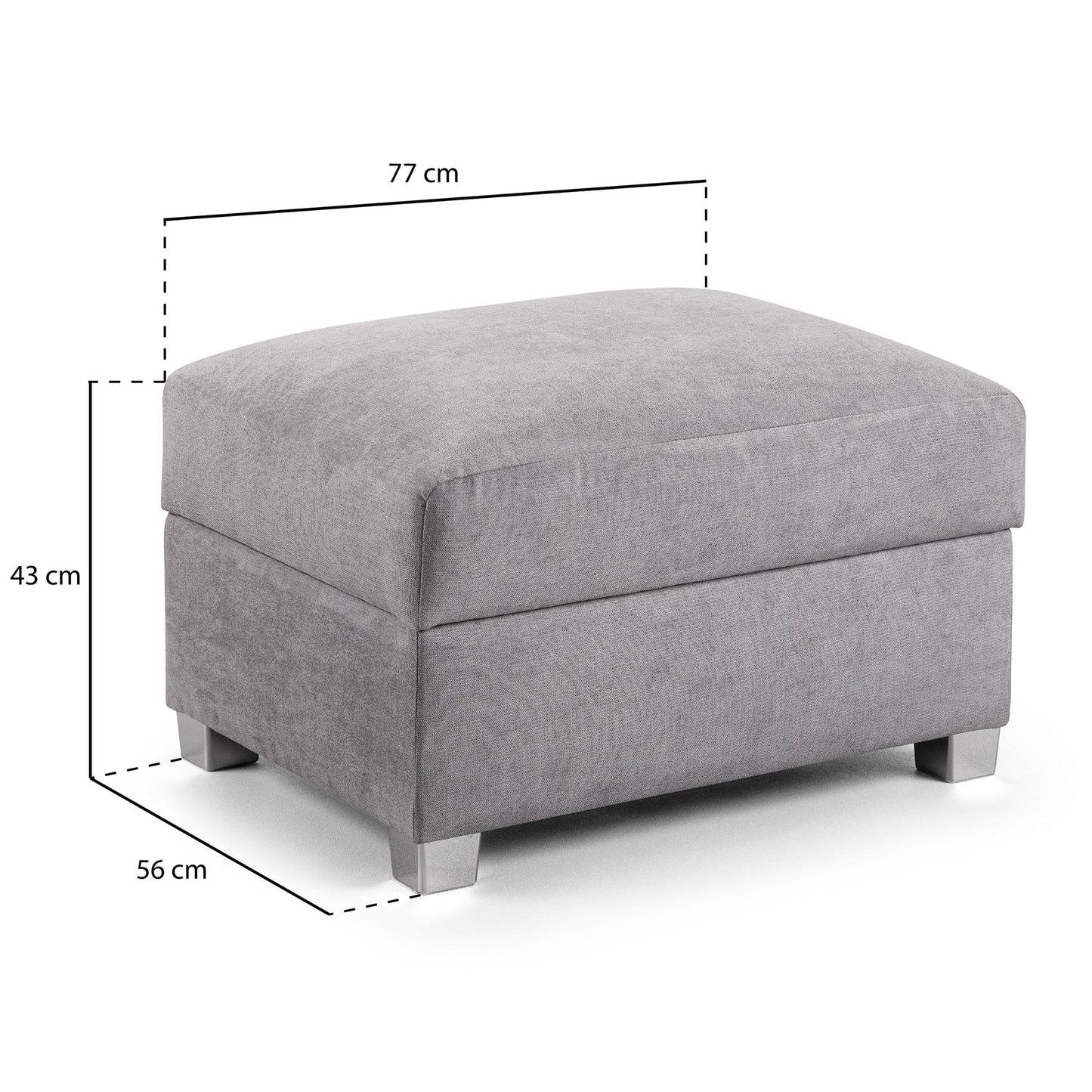 Jude Scatterback Sofa Grey Footstool
