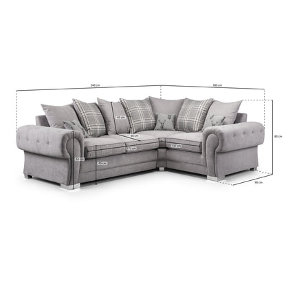 Jude Scatterback Sofa Grey Right Hand Facing Corner