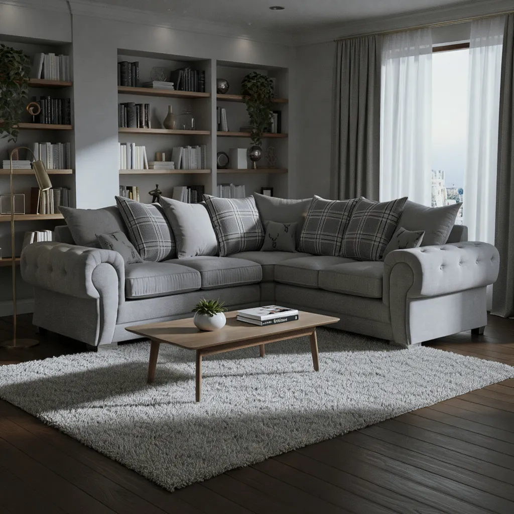 Jude Scatterback Sofa Grey Right Hand Facing Corner