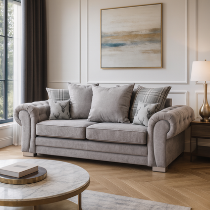 Jude Scatterback Sofa Grey 3 Seater