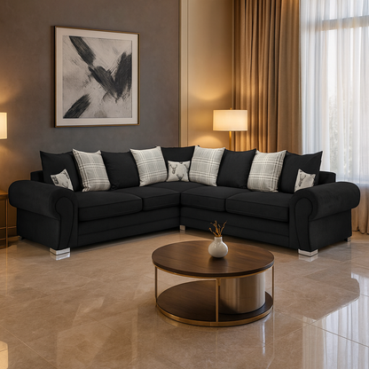 Jude Scatterback Sofabed Black Right Hand Facing Corner