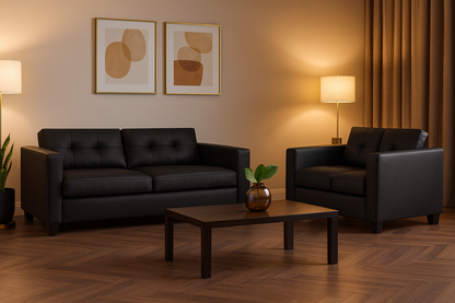 Kew 3+2 Sofa Set in Black