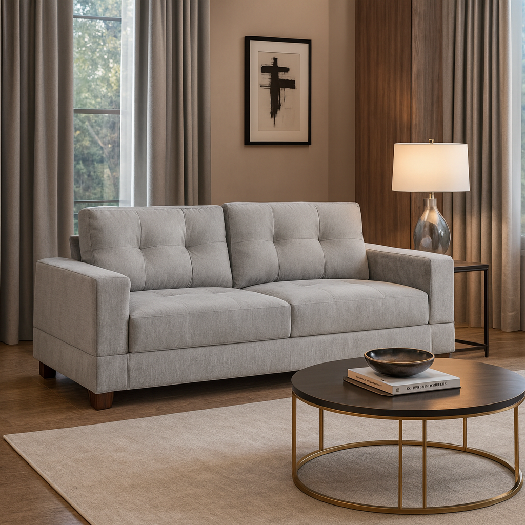 Kew 3 Seater Sofa in Grey Fabric