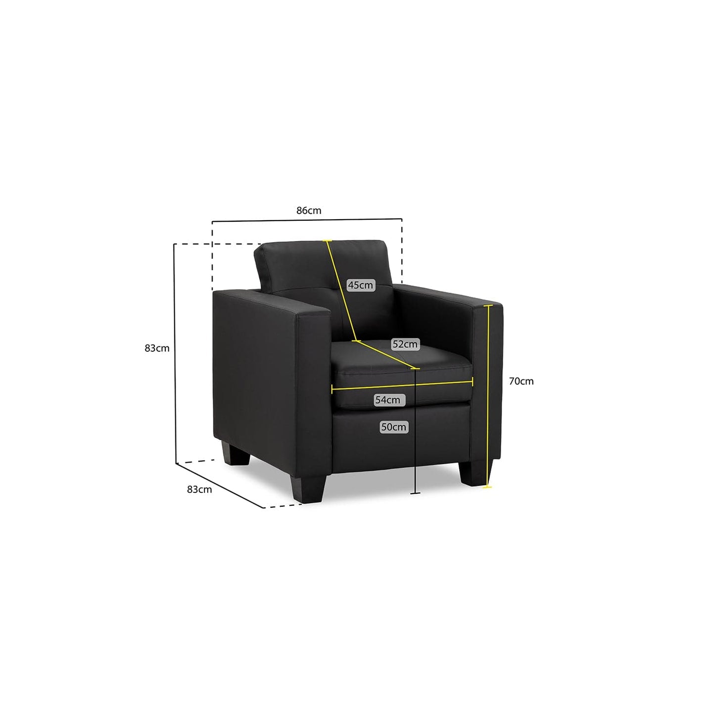 Kew Armchair in Black
