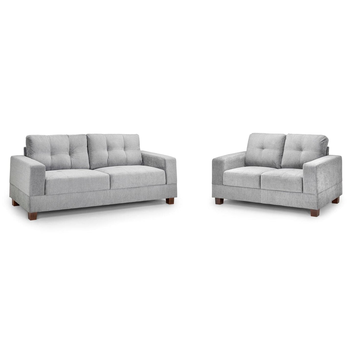 Kew 3+2 Sofa Set in Grey Fabric