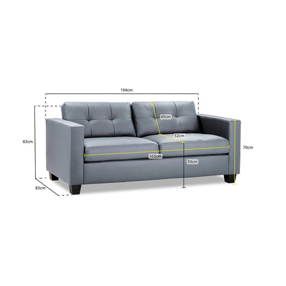 Kew 3 Seater Sofa in Grey