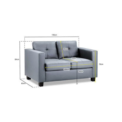 Kew 2 Seater Sofa in Grey