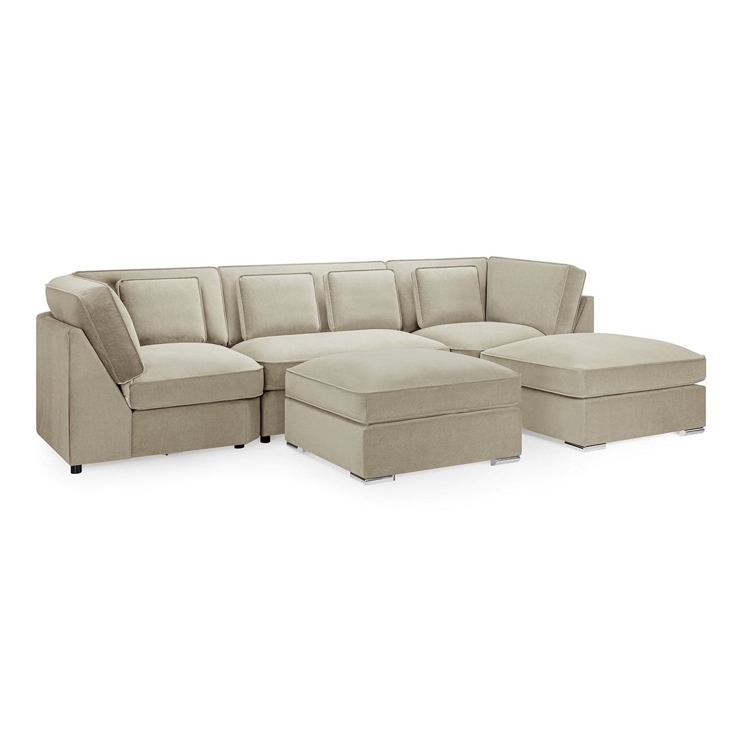 Kingsbury U Shape Corner Sofa in Beige