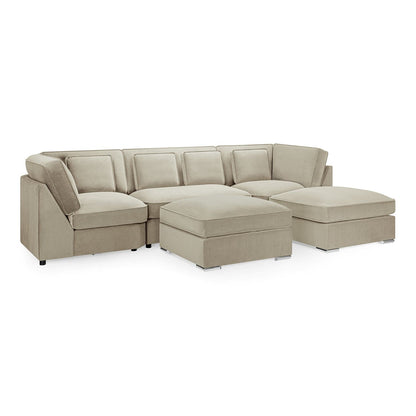 Kingsbury U Shape Corner Sofa in Beige