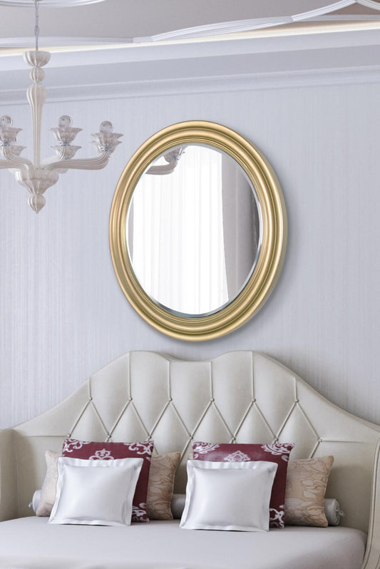 Kairo Gold Elegant Modern Bevelled Round Mirror 96 x 96 CM