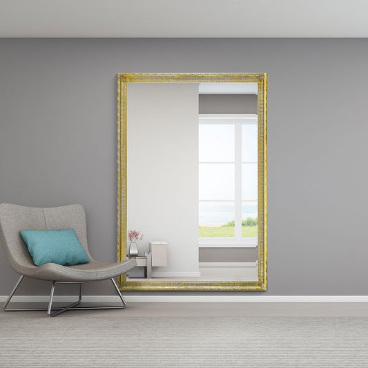 Maeve Vintage Gold Antique Design Large Leaner Mirror 6ft7 x 4ft7 200 x 140 CM