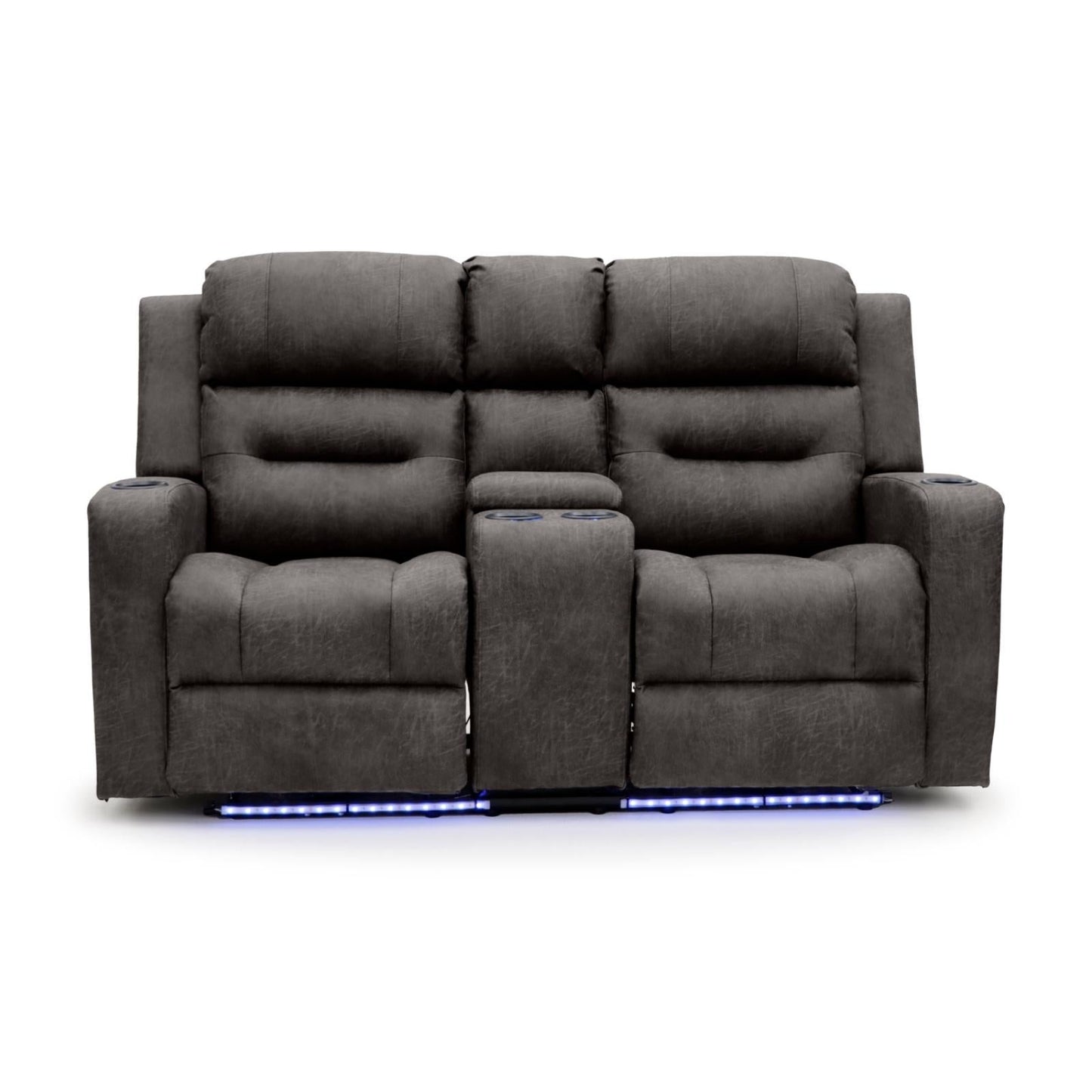 Leo Tech Recliner Sofa Brown 2 Seater