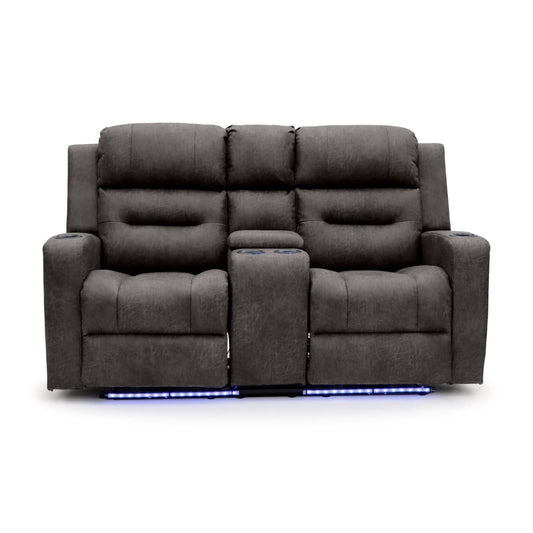 Leo Tech Recliner Sofa Brown 2 Seater