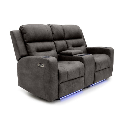Leo Tech Recliner Sofa Brown 2 Seater