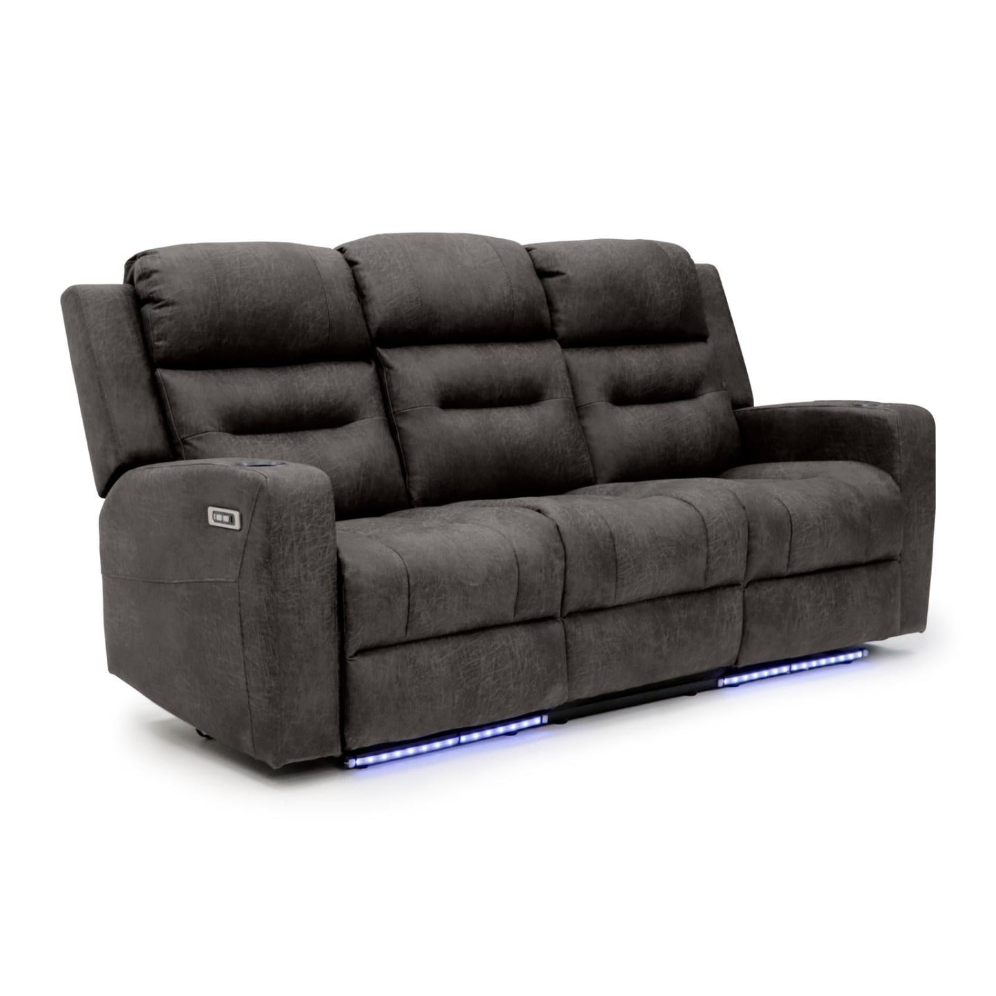 Leo Tech Recliner Sofa Brown 3 Seater