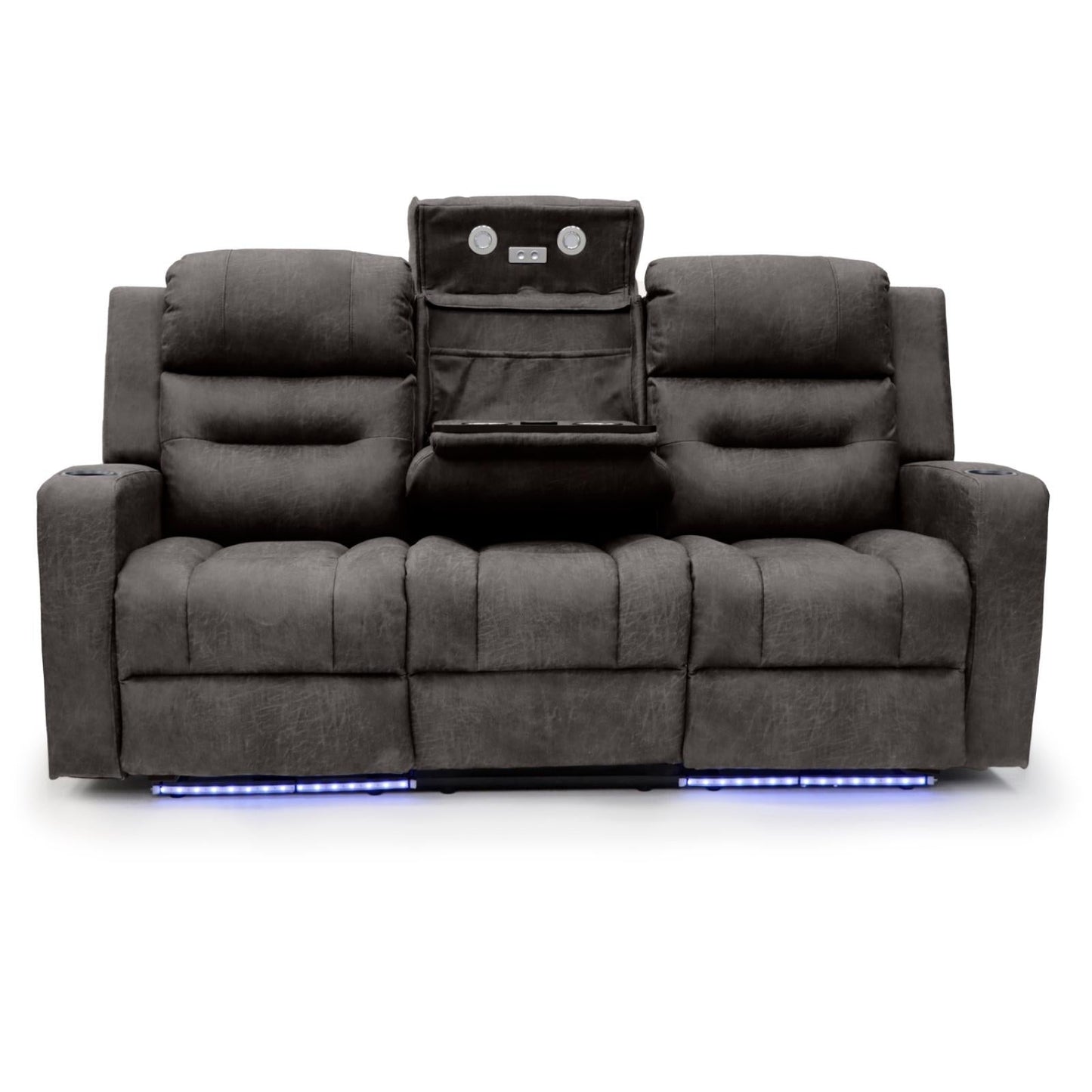 Leo Tech Recliner Sofa Brown 3 Seater